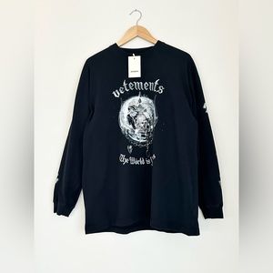 BRAND NEW VETEMENTS MOTORHEAD LONG SLEEVE T-SHIRT WITH LOGO